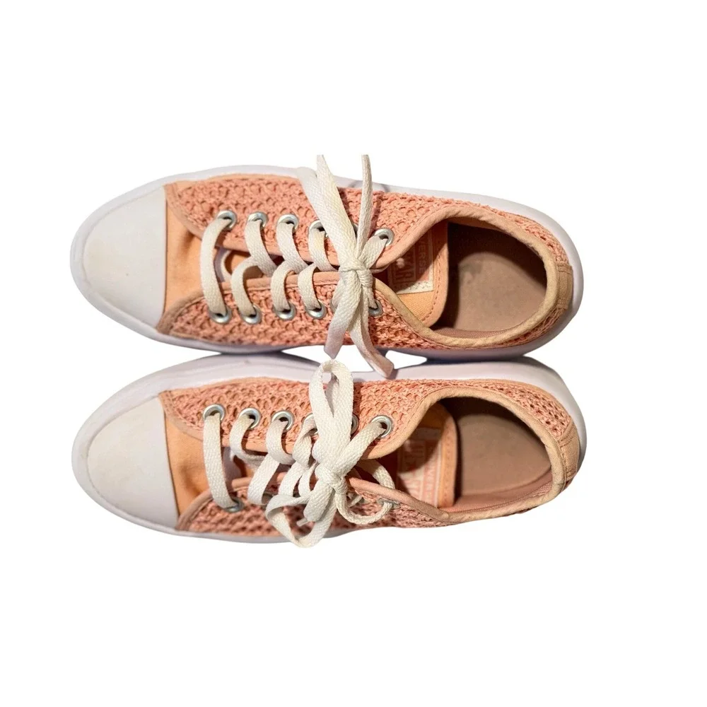 Converse Chuck Taylor All Star Move Peach Crochet Platform Sneakers A08740C 4.5Y